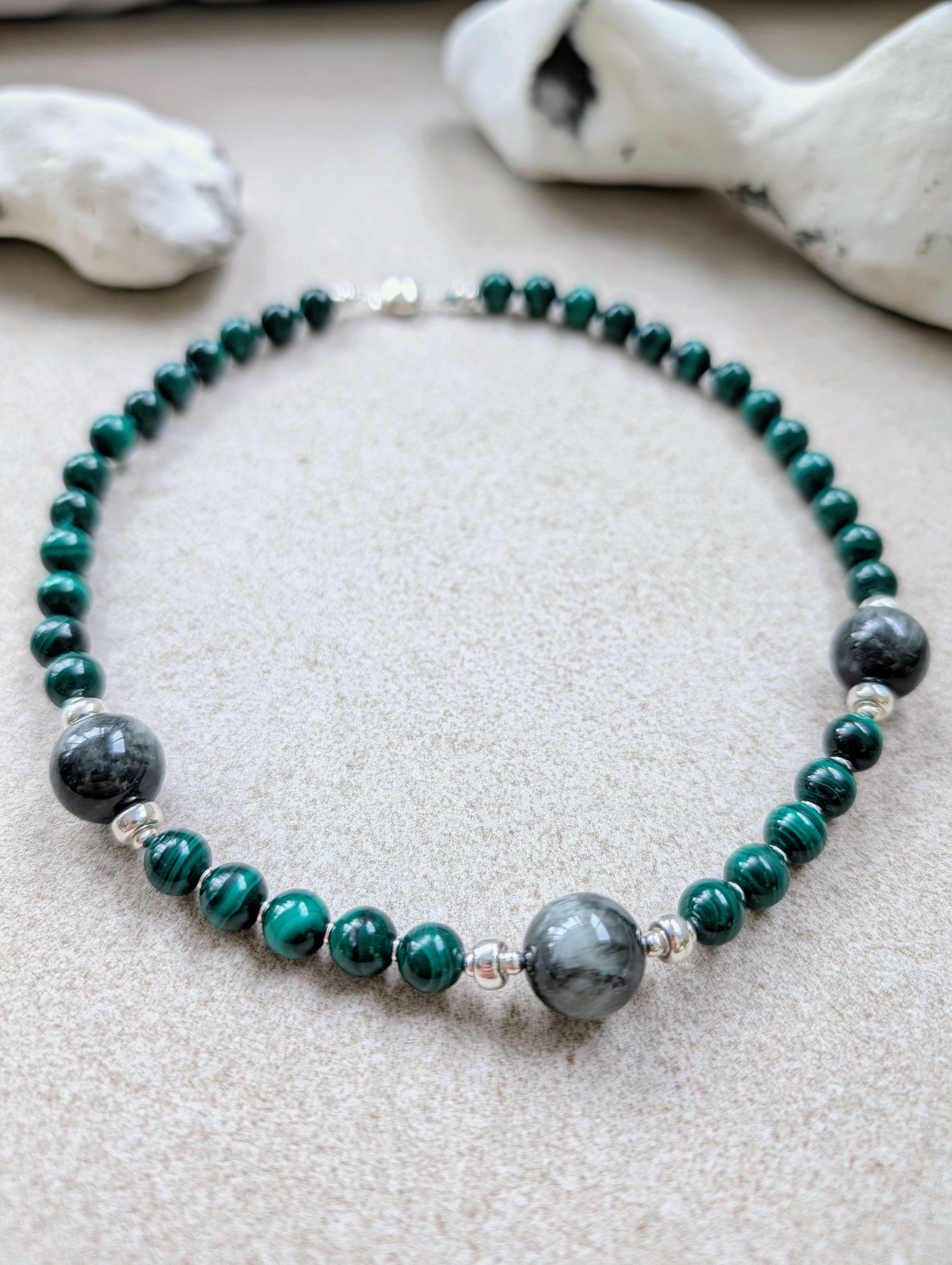 The Felis Collar in Natural Stone Setting